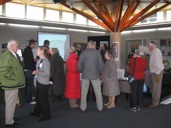 Council officers busy explaining to the public the proposed options for the future of the Taupo CBD